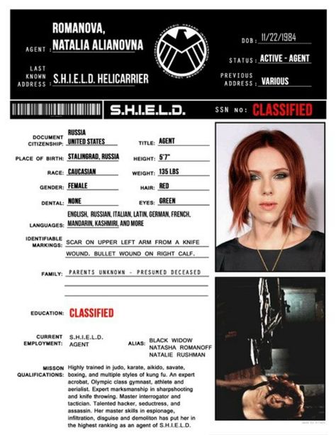 Natasha Romanoff aka Black Widow Shield Agent File, Natasha Romanoff Shield File, Natalia Alianovna Romanova, Shield Files, Наташа Romanoff, Agents Of S.h.i.e.l.d., Natalia Romanova, Black Widow Natasha, Black Widow Marvel