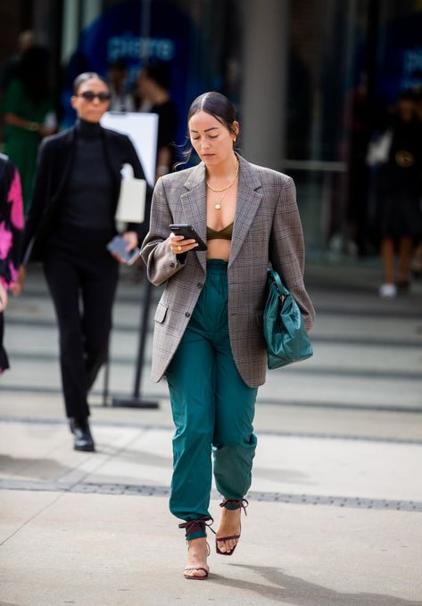 Bra And Jacket Outfit, Dress Over Pants, Classic Lingerie, Jacket Outfit, Wear Green, Green Pants, Lace Bra, Winter Wardrobe, What To Wear