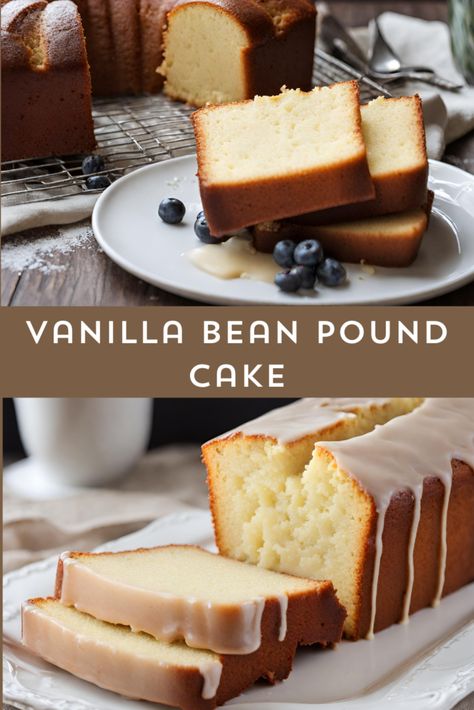 Indulge in the rich, aromatic goodness of Vanilla Bean Pound Cake. 🍰 Elevate your dessert game with this exquisite treat. 🍽️ Experience the perfect balance of buttery, moist, and vanilla-infused delight. Satisfy your sweet cravings today! 😋 #VanillaBeanPoundCake #DessertDelight #SweetTreats Vanilla Bean Bread, Vanilla Bean Bundt Cake, Vanilla Bean Dessert Recipes, Coffee Pound Cake Recipes, Recipes With Vanilla Bean Paste, Recipes With Vanilla Bean, Vanilla Bean Pound Cake, Vanilla Bean Paste Recipe Desserts, Vanilla Bean Desserts