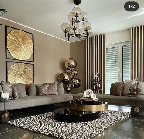 Small Drawing Room Decor, Brown Couch Living Room Ideas Modern, Drawing Room Decor Ideas, Small Drawing Room, Small Drawing, Drawing Room Decor, Timeless Home, Glam Living Room, Luxury Living Room Design