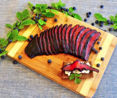 This wild Copper River salmon is cured with blueberries for color and amazing taste. We have the recipe for you to try at home.