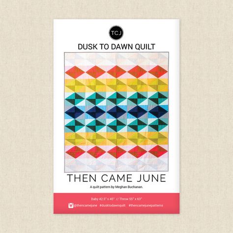 Dusk To Dawn Quilt Sewing Pattern by Then Came June at Hawthorne Supply Co Throw Quilt Size, Baby Quilt Size, Then Came June, Block Quilts, Log Cabin Quilt Pattern, Color Gradients, Block Quilt, Quilt Sewing Patterns, Beginner Quilt Patterns