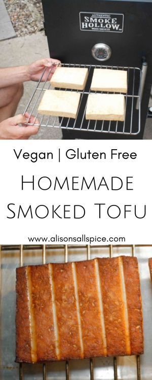 Homemade Smoked Tofu recipe by Alison's Allspice, tofu on the smoker, vegan smoker recipe, vegetarian smoker recipe Plant Based Smoker Recipes, Vegan Traeger Recipes, Smoked Vegan Food, Smoked Vegan Recipes, Smoker Recipes Vegetarian, Smoked Vegetarian Recipes, Vegan Smoker Recipes, Smoked Veggies In Smoker, Smoked Tofu Recipe