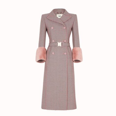 Fendi OVERCOAT Lux Closet, Black Cashmere Coat, Fendi Fur, Pink Wool Coat, Plain Coats, Ladies Coat Design, Spring Coat, Winter Set, Coat Design