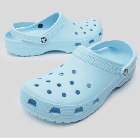 Crocs Light Blue Crocs, Crocs Store, Sandals Crocs, Crocs Ideas, Styling Chelsea Boots, Blue Crocs, Ugg Classic Ultra Mini, Burgundy Shoes, Animal Print Shoes