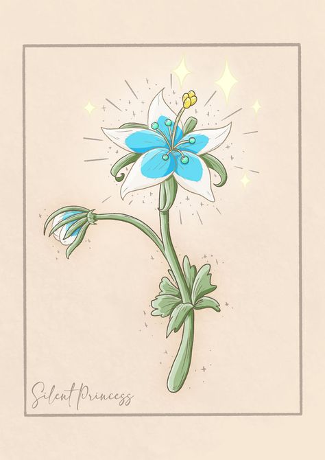 Original artwork by Sarah May Arts featuring the iconic Silent Princess flower from The Legend of Zelda: Breath of the Wild. Silent Princess Flower, Silent Princess, Sarah May, Zelda Drawing, Zelda Tattoo, Zelda Birthday, Princess Tattoo, Princess Flower, Princess Wallpaper