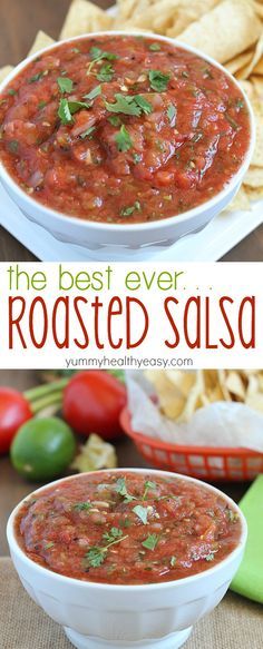 Roasted Salsa Recipe, Roasted Salsa, Salsa Dip, Dipping Sauces, Homemade Salsa, Healthy Easy, Salsa Recipe, Super Healthy, Salsa Verde