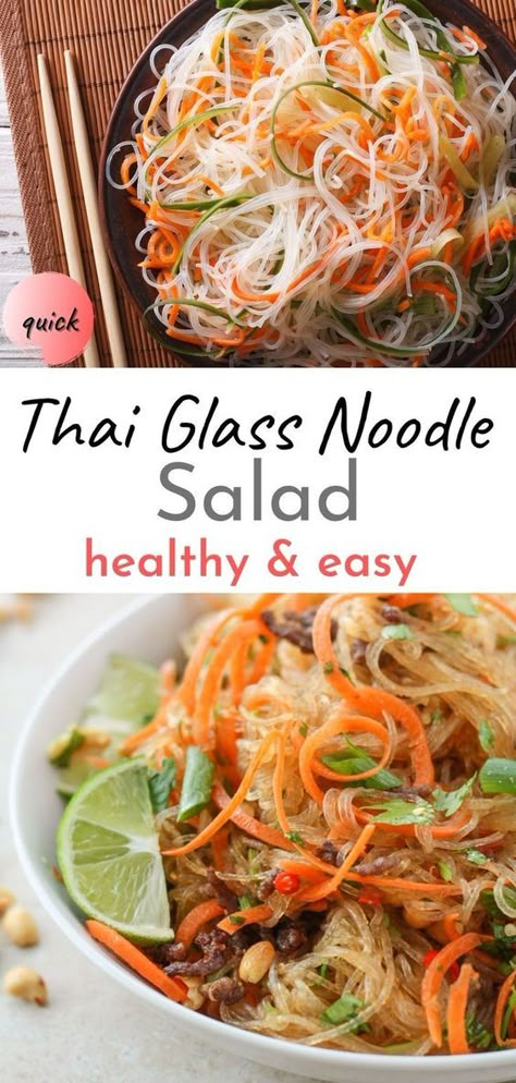 Clear Noodle Salad, Thai Lime Dressing, Thai Salad Recipes Dressings, Glass Noodle Salad Recipes, Japanese Glass Noodle Recipes, Thai Glass Noodle Recipes, Thai Dressing Recipe, Thai Spaghetti Salad, Glass Noodle Recipes