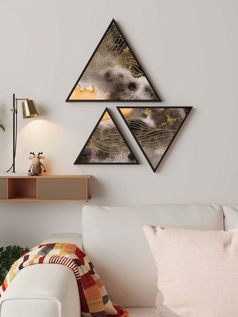 Art Street Triangle Canvas Wave Stretched On Wooden Wall Art in India - Shop for Art Street Triangle Canvas Wave Stretched On Wooden Wall Art online at best price on Tata CLiQ. Triangle Painted Wall, Triangle Wall Paint, Triangle Canvas, Triangle Wall, Wave Painting, Art Street, Online Wall Art, Wooden Wall Art, Triangle Shape