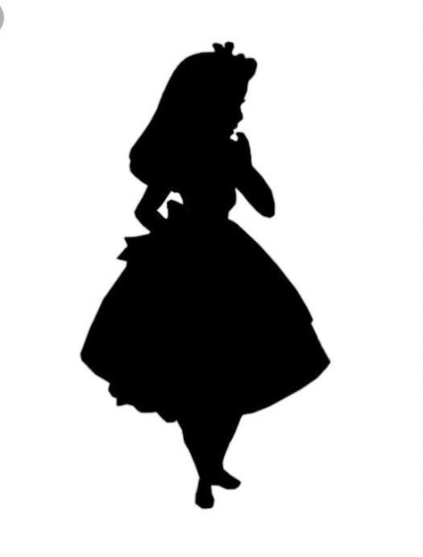 Alice Silhouette, Bridal Shower Games Free Printables, Disney Stencils, Alice In Wonderland Silhouette, Disney Silhouette Art, Alice In Wonderland Tea Party Birthday, Disney Silhouette, Disney Silhouettes, Alice Tea Party