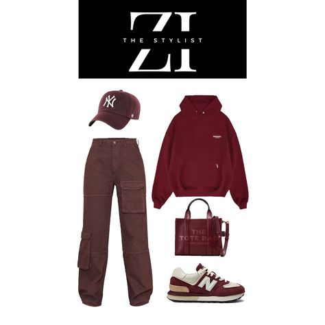 Outfit inspo with a hoodie Plt Outfits, Burgundy Aesthetic, Burgundy Outfit, Outfits Fashion, New Balance, Instagram