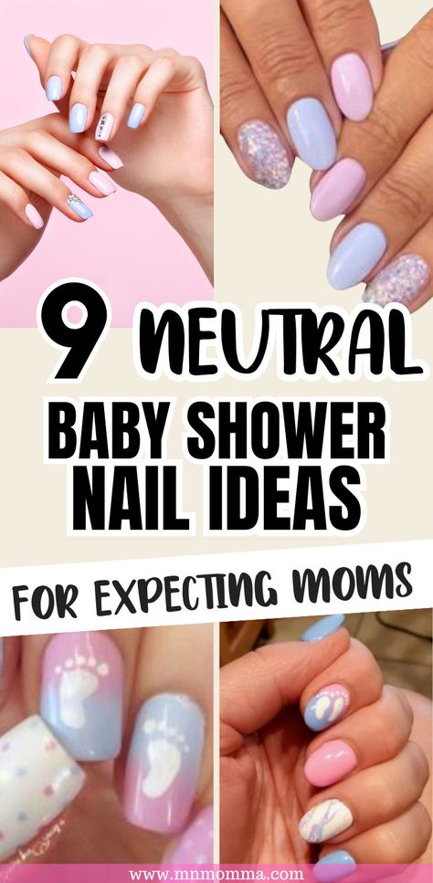 baby shower nail ideas for expecting moms Baby Shower Nails Neutral, Baby Shower Nail Ideas, Baby Shower Nails Boy, Maternity Nails, Cute Maternity Style, Shower Nails, Gender Reveal Nails, Baby Shower Nails, Simple Gender Reveal