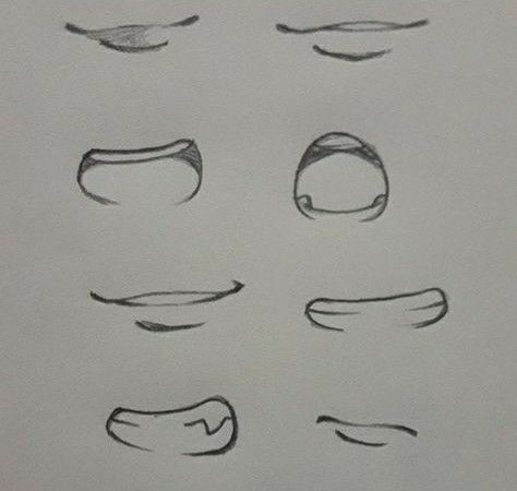 Anime Mouth Drawing, Beautiful Pencil Drawings, Anime Mouths, Drawing Face Expressions, Mouth Drawing, Lips Drawing, Sketches Tutorial, Drawing Expressions, Easy Drawings Sketches