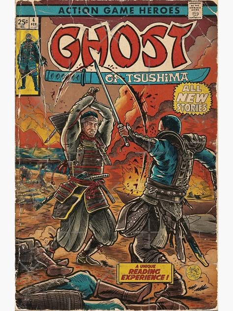 "Ghost of Tsushima fan art comic cover" Poster for Sale by MarkScicluna | Redbubble Ghost Of Tsushima Wallpaper Desktop, Ghost Of Tsushima Art, The Ghost Of Tsushima, Ghost Of Tsushima Poster, Comic Wall Art, Comic Cover Art, Horror Comic Cover Art, Ghost Comic, Games Poster