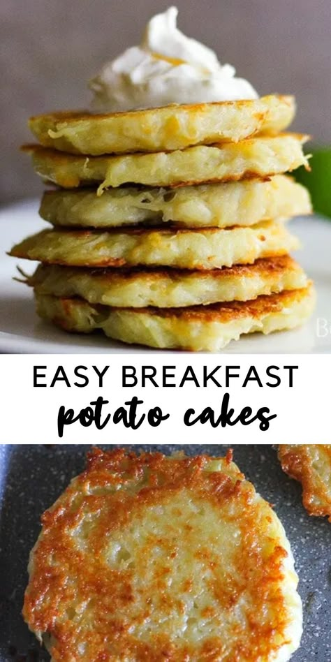 Egg And Potato Recipes Breakfast, Breakfast Potato Cakes, Quick Simple Breakfast, 15 Minute Breakfast, No Cheese Breakfast Ideas, Savory Breakfast Sides, Simple Morning Breakfast Ideas, Breakfast Ideas Stove Top, Dairy Free Savory Breakfast