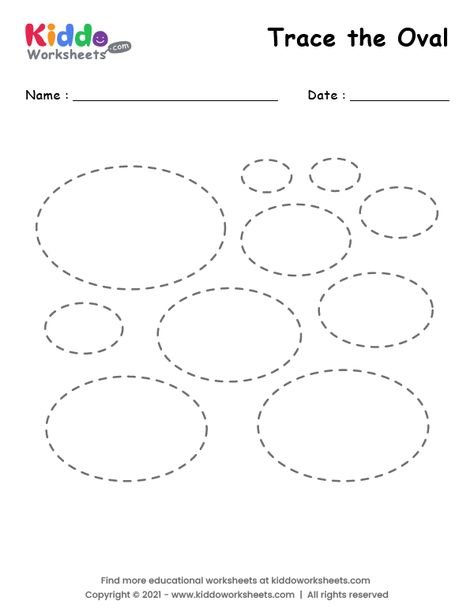 Oval Worksheet For Preschool, Oval Worksheet, Oval Template, Dna Worksheet, Alphabet Chart Printable, Worksheet For Preschool, Shape Tracing Worksheets, Vowel Worksheets, Free Printable Quotes