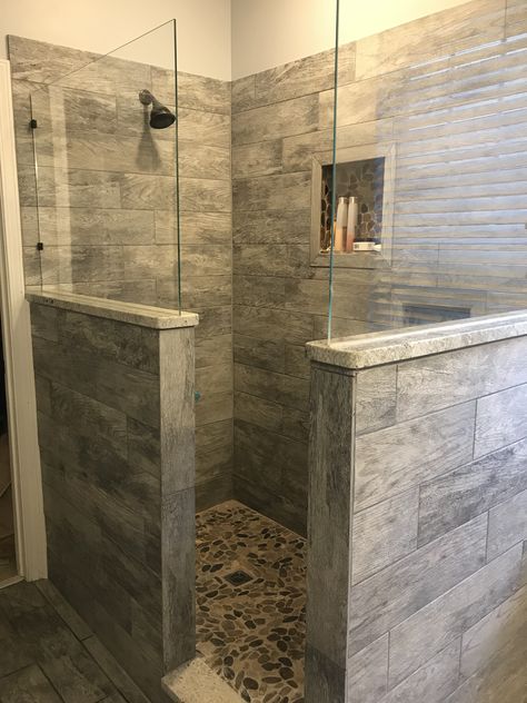 Bathroom Walk In Shower Ideas Doorless, Walk In Shower Ideas Stone, Tile Shower Ideas Walk In Half Wall, Shower Remodel No Door, Walk In Shower On A Budget, Master Bath Walk In Shower Ideas No Door, 4x6 Walk In Shower Ideas, Walk In Tile Shower Ideas No Door, Small Shower Remodel Walk In