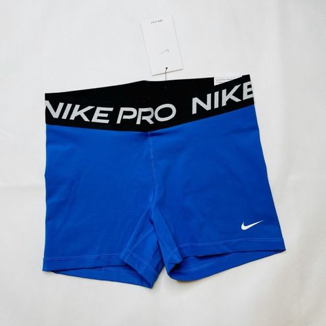 Brand New With Tags, Never Worn, No Flaws . Women’s Nike Pro Spandex Shorts, Perfect For Training, Logo On The Side, Perfect For Outdoors And Indoors Activities. Size: Large Color: Blue With Black Nike Band Inseam: 3” Tight Fit Ask Any Questions You May Have. I Ship Same Day Or Next Day. Weekend Sales Will Ship Monday. Cute Spandex Shorts, Nike Pro Shorts Blue, Nike Womens Clothes, Track Wishlist, Nike Prod, Nike Pros Shorts, Blue Nike Pro Shorts, Macys Christmas, Volleyball Spandex Shorts