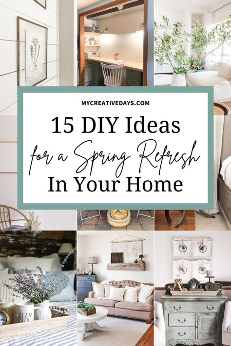 DIY Ideas for a Spring Refresh In Your Home - My Creative Days Update Home, Resource Furniture, Thrifted Decor, Smart Goal Setting, Herb Gardens, Spring Refresh, Terrarium Diy, Diy Spring, Diy Trends