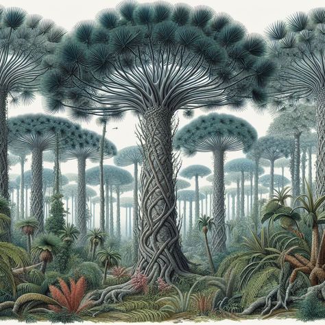 Prehistoric Plants Illustration, Prehistoric Plants, Fantasy Reference, Dinosaur Plant, Plants Illustration, New Project Ideas, Prehistoric Wildlife, Plant Fungus, Prehistoric Art