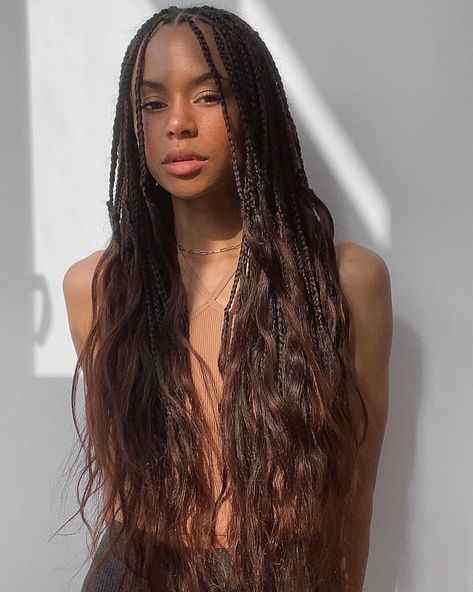 Braids Summer 2024, Zoey Kravitz Braids, Knotless Box Braids Ideas, Box Braids Ideas, Knotless Box Braids, Braids Ideas, Braid Inspiration, Braids Hairstyles Pictures, Cute Box Braids Hairstyles