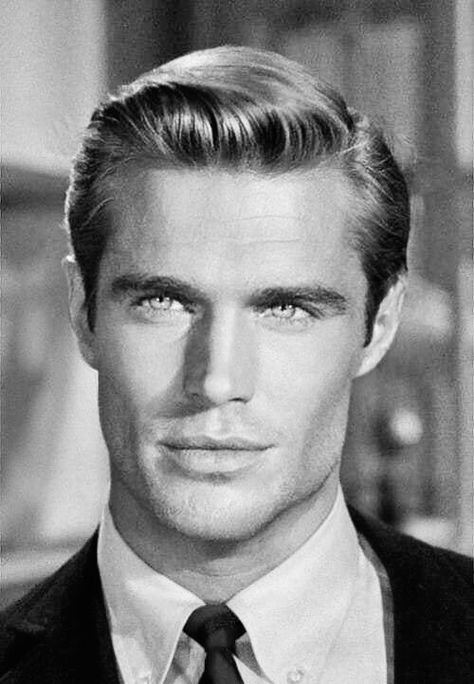 Old Hollywood Stars Men, 60s Male Hair, Greek Men Handsome, 60s Hairstyles Men, Handsome Blonde Men, Vintage Hollywood Men, Vintage Hairstyles For Men, Model Haircut, Darren Shan