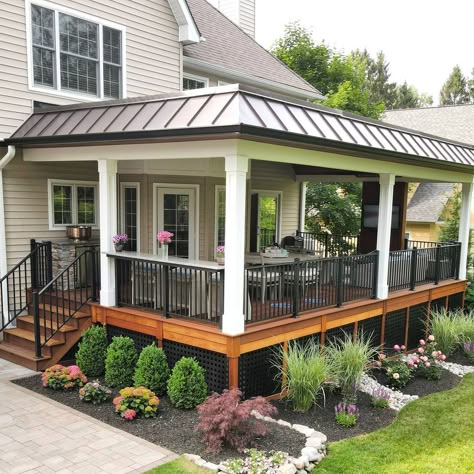 Vinyl Pergola Patio Ideas, Pergola Privacy, Ipe Deck, Screened Porch Designs, Covered Patios, Patio Deck Designs, Home Exterior Makeover, Deck Designs Backyard, Privacy Walls