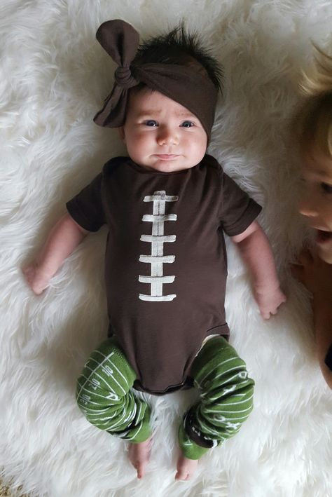 Football baby #halloweencostume #football #babygirl Football Baby, Football Outfits, Role Play, Newborn Girl, Cleveland, Baby Onesies, Halloween Costumes, Football, History