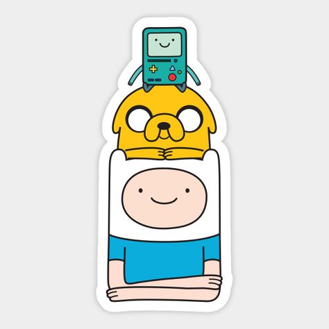 Adventure time - Adventure Time - Sticker | TeePublic Adventure Time Stickers Printable, Cartoon Stickers Printable, Print Out Stickers, Cartoon Stickers Aesthetic, Adventure Time Stickers, Cartoons Stickers, Adventure Time Tattoo, Stickers Cool, Finn Jake