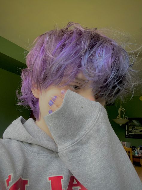 Light Purple Hair Men, Lavender Hair Men, Lilac Hair Short, Light Purple Short Hair, Lavender Hair Short, Purple Hair Men, Nb Hair, Short Lavender Hair, Blue Short Hair