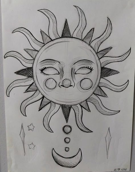 Sun And Mood Drawings, Cool Sun And Moon Drawings, Weird Sun Drawing, Sun With Eyes Drawing, Sun Sketch Aesthetic, Cool Sun Drawings, Indie Sun Drawing, Creepy Sun Drawing, Sharpie Drawings Ideas Easy