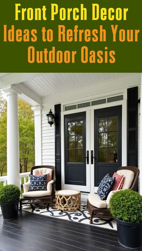 Explore 20 unique front porch ideas to enhance your home's curb appeal and create a welcoming outdoor space. Fire Pit Decor, Tabletop Firepit, Front Porch Design, Small Fountains, Porch Design, Outdoor Curtains, Outdoor Inspirations, Front Porch Ideas, Window Box