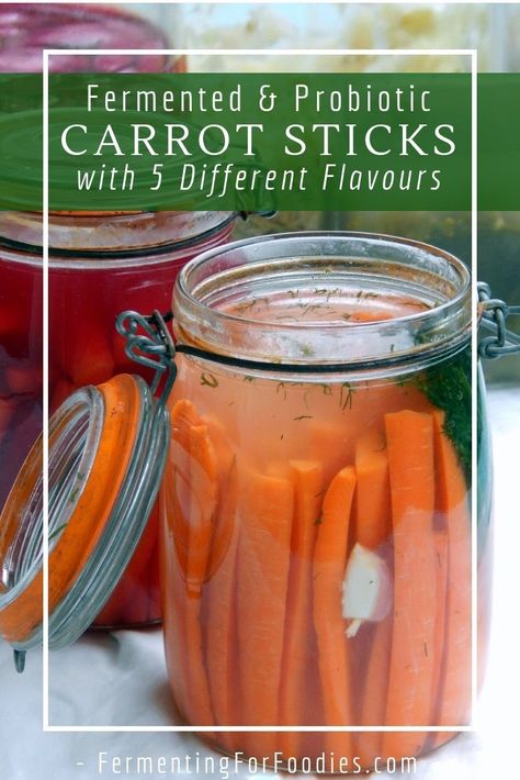 Ferment Carrots, Fermenting Carrots, Fermented Carrots, Fermented Vegetables Recipes, Fermented Recipes, Lacto Fermented, Fermented Veggies, Fermented Pickles, Green Salads