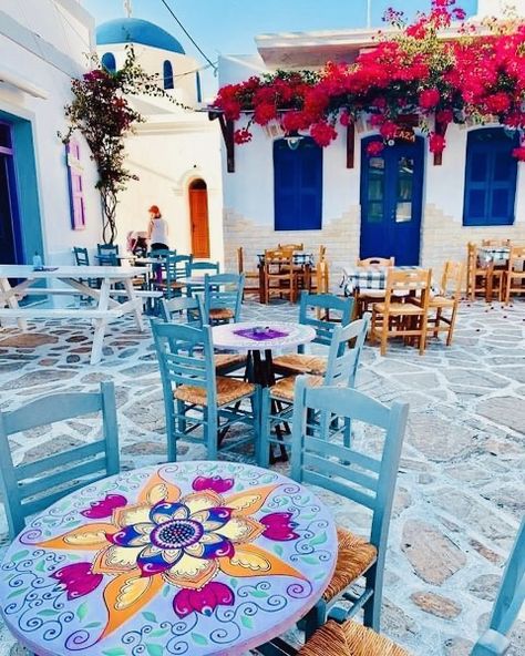 Antiparos Greece, Blue Patio, Paros Greece, Paris France Travel, Calligraphy Artwork, Cyclades Islands, Beach Shack, Greece Islands, Mama Mia