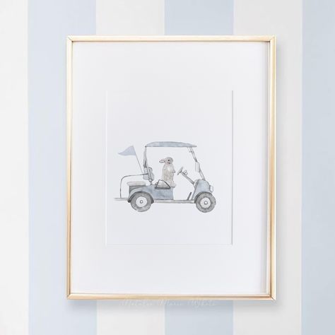 Bunny Golf Wall Art | Nursery Decor Golf | Golf Wall Art for Boys | Printable Art Golf Watercolor, Golf Nursery, Elephant Wall Art Nursery, Black Labrador Puppy, Labrador Noir, Elephant Decoration, Puppy Nursery, Golf Wall Art, Kids Nursery Art