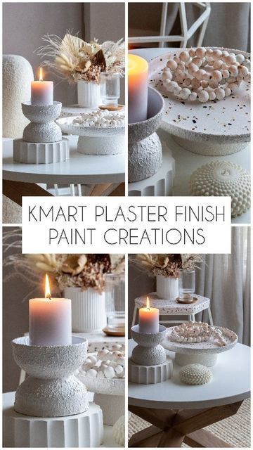 Kmart Diy, Kmart Style, Kitchen Section, Kmart Hacks, Plaster Finish, Round Shelf, Plaster Paint, Terrazzo Design, Interior Decorator