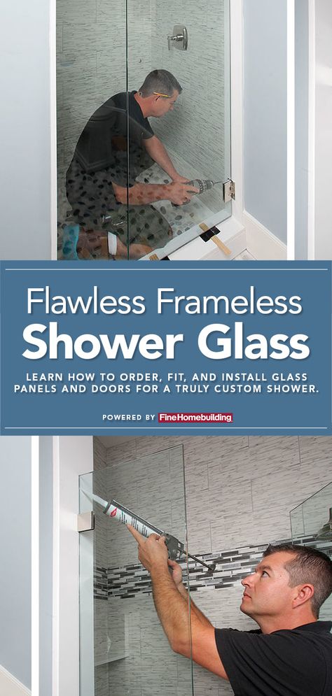 Installing Glass Shower Doors, How To Install Glass Shower Doors, Shower Glass Installation, Installing Shower Doors, Frameless Shower Glass Door Ideas, Trackless Shower Door, Diy Shower Glass Panel, Diy Glass Shower Door, Fixed Shower Glass Panel