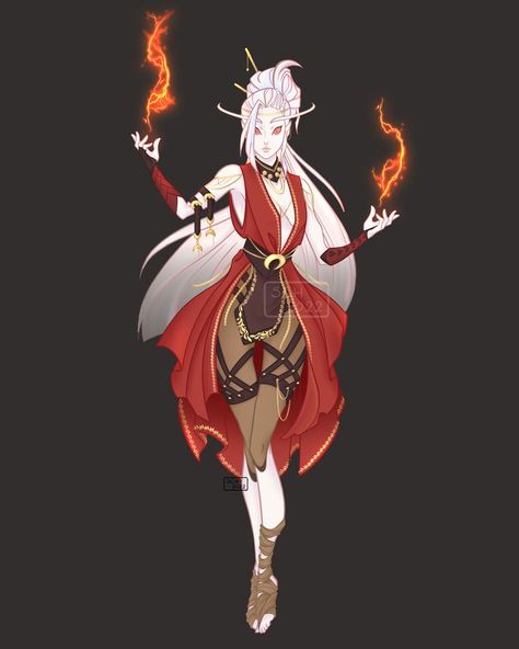 Elf fire mage Character Design Fire Mage Character Design, Elf Fire Mage, Sunfire Elf, Christmas Elf Art, Elf Character Design, Fire Bending, Mage Character, Fire Mage, Elf Drawings