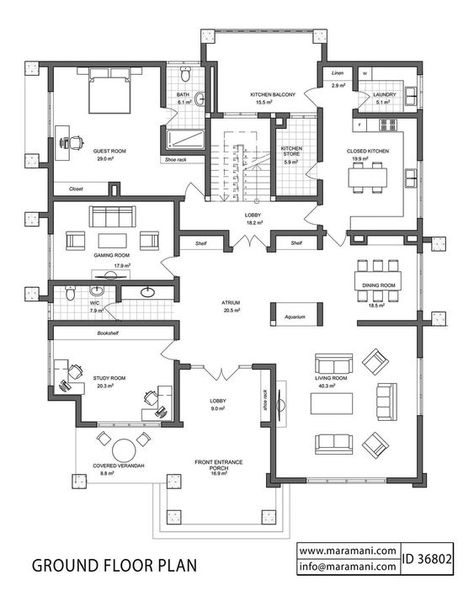 6 Bedroom Bungalow House Plans, Game Room Floor Plans, Floor Plan With Balcony, Mini Mansions Homes, Gym Family Room, 10 Bedroom House Plans, 5 Bedroom House Floor Plan One Level, Bedrooms Mansion, 6 Bedroom Mansion