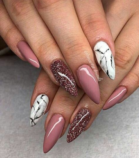 nails Mauve Nails, Marble Nails, Makeup Fashion, Gorgeous Nails, Stiletto Nails, Cute Acrylic Nails, Perfect Nails, Nails Nailart, Trendy Nails