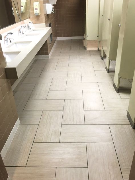 12x24 Tile Patterns, Wood Tile Pattern, Tile Layout Patterns, Tile In Bathroom, Herringbone Tile Pattern, Small Bathroom Pictures, 12x24 Tile, Herringbone Tile Floors, Patterned Bathroom Tiles