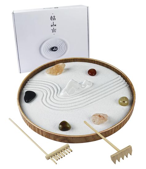 Japanese Zen Garden for Desk - Static Mountain 10" x 10" Desktop Mini Zen Garden with White Sand Artificial Tree Rocks Rakes & Accessories - Meditation Zen Gifts Sand Garden Kit for Office Zen Decor Zen Cubicle Decor, Sand Garden Zen, Zen Garden Desk, Zen Desk, Zen Room Decor, Desktop Zen Garden, Sand Garden, Mini Zen Garden, Zen Gifts