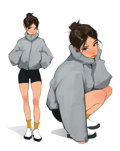 People Doing Poses, Female Hoodie Drawing, Physical Education Drawing, Female Body Pose Reference, Vigilante Oc Character Design, Drawing Hoodies Character Design, Female Clothes Drawing Outfit, Girl In Hoodie Drawing, Full Body Character Design