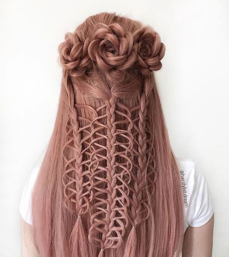 German Hairstyle, Braided Rose Hairstyle, Rose Hairstyle, Yasmina Rossi, Weaving Styles, Interesting Hairstyles, Intricate Hairstyles, Stunning Hairstyles, Trendy Hairstyle