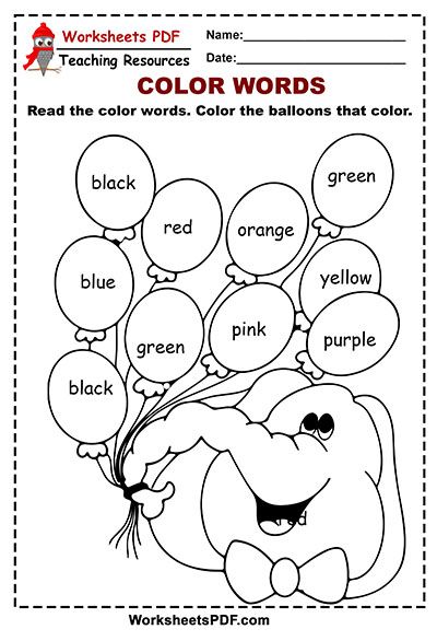 Enjoy the following color worksheets, Balloons Color Words Activity. Don’t forget to share our educational material on social networks. Balloons Color Words Activity Option A – Option B Color Words Worksheet, Colours Activities For Kids, Color Worksheets For Kindergarten, Colors Worksheet, Color Word Activities, Coloring Worksheets For Kindergarten, Kindergarten Word Families, English Activities For Kids, Toddler Education