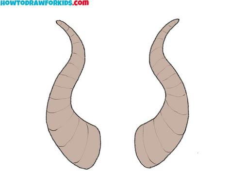 Fantasy Horns Drawing, Cartoon Horns Drawing, Anime Horns Reference, Bull Horns Drawing, Goat Horns Drawing Reference, Horn Reference Drawing, How To Draw Horns, Dragon Horns Drawing, Horn Drawing Reference