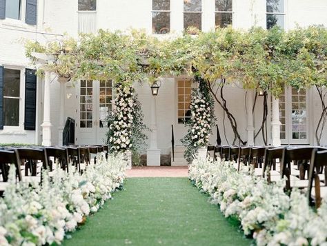 Winter ceremony at Woodbine Mansion Pillar Candle Centerpieces, Woodbine Mansion, Winter Ceremony, Outdoor Winter Wedding, Romantic Winter Wedding, Austin Wedding Venues, Historic Wedding, Tent Reception, Elegant Centerpieces