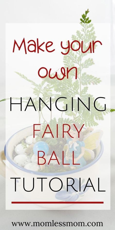 Lover of fairy gardens? Here to make something magical for your next fairy project? Look no further than these cute hanging fairy ball. With just short supplies, you can make several and hang them in trees.  Grouped together and hanging at different lengths, they make a magical fairy world. #DIY #tutorial #fairydecorations #fairyroomdecor Make Fairy Garden, Fairy Ball, Fairy World, Fairy Decor, Magical Fairy, Cheap Crafts, Diy Projects For Kids, Boss Girl, Natural Cleaning