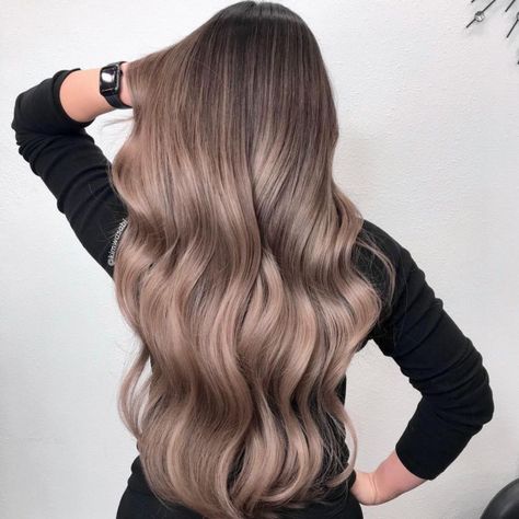 Tea Hair Color, Milk Tea Hair Color, Beige Hair Color, Rich Chocolate Brown Hair, Pastel Blue Hair, Which Hair Colour, Beige Hair, Haircuts For Long Hair With Layers, Hair Color Underneath