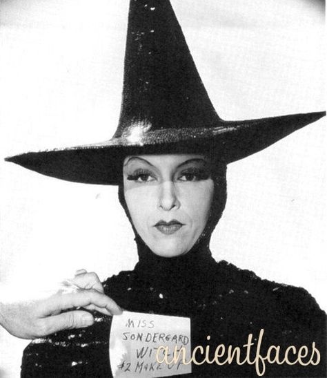 Gale Sondergaard was initially cast to play the role of the Wicked Witch of the West in MGM's famous film the Wizard of Oz (1939). Gale changed her mind about the role after MGM decided the Wicked Witch of the West should be evil and ugly Wizard Of Oz Witch, The Wicked Witch Of The West, Margaret Hamilton, Wizard Of Oz 1939, Witch Pictures, Wicked Witch Of The West, Witch Of The West, Witch Face, Robes Vintage